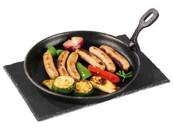 Litinová servírovací pánev s břidlicovou deskou / Lis na hamburgery / Lis na maso
