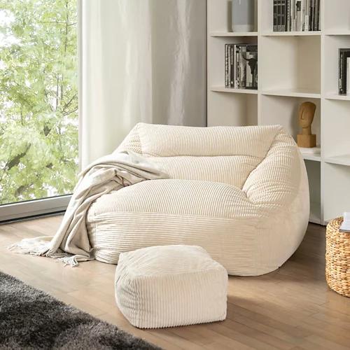 HOME DELUXE Sitzsack COZY inkl. Hocker, beige