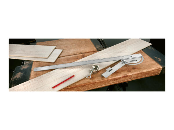 Parkside Try Square Set /Ruler and Level with Handle/Saw Angle Guide