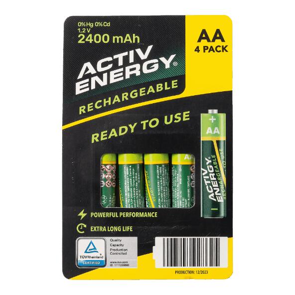 ACTIV ENERGY(R) 				Aufladbare Batterien, 4 St.