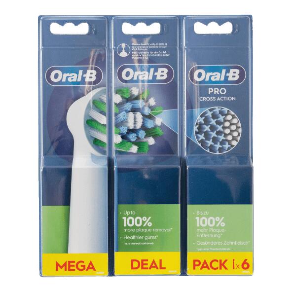 ORAL-B(R) 				Aufsteckbürsten Cross Action, 6 St.
