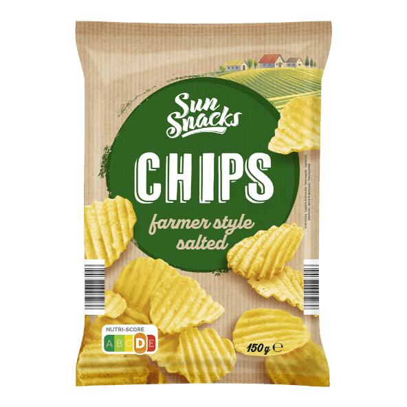 SUNSNACKS(R) 				Chips gaufrées paysanne
