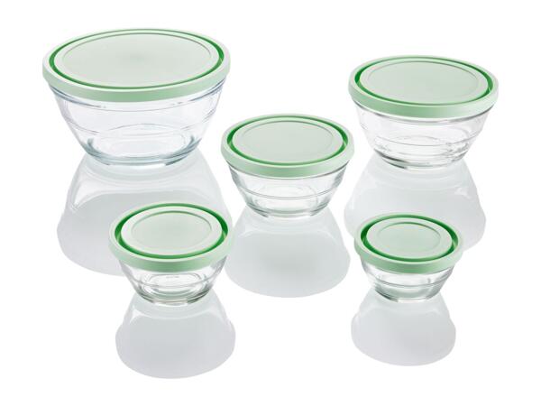 Livarno Home Glass Bowl Set - 5 Pack - Green