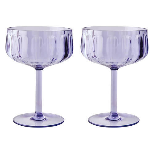 2 Pack Acrylic Couple Glasses - Purple