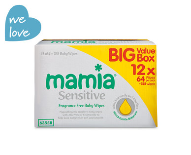Baby Wipes 12 x 64 Multipack