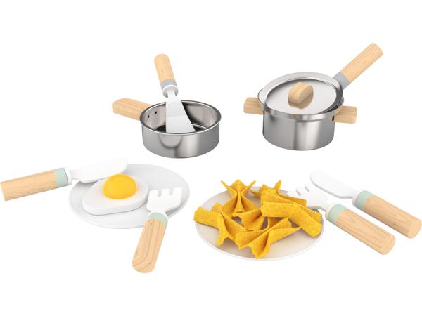 Wooden toy kitchen utensils