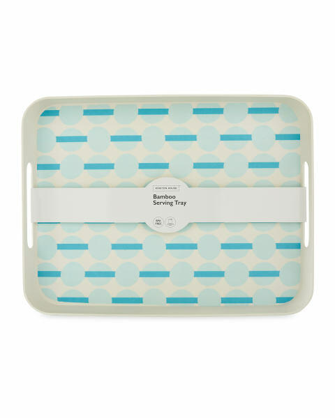 Blue Spot Bamboo Rectangle Tray