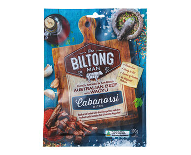 The Biltong Man Wagyu Beef Cabanossi Sticks or Bites 100g