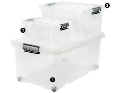 EASY HOME(R) 
 SCATOLE PORTATUTTO IMPILABILI, 3 PEZZI
