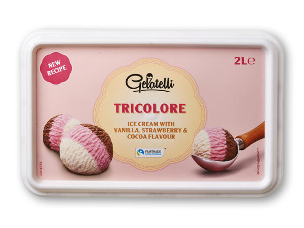 Trefarvet is eller vaniljeis