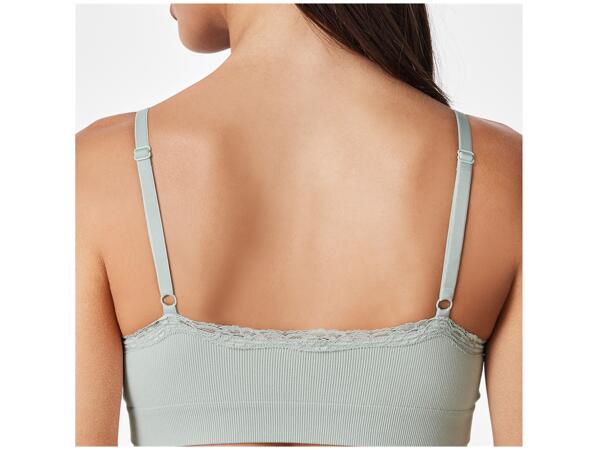 Ladies' ribbed bra with lace