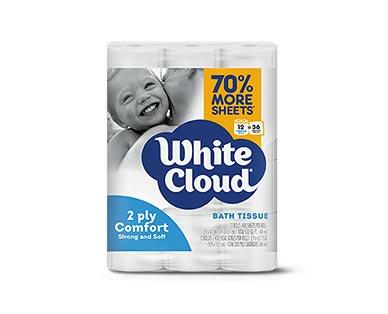 White Cloud 12 Roll 2 Ply Bath Tissue