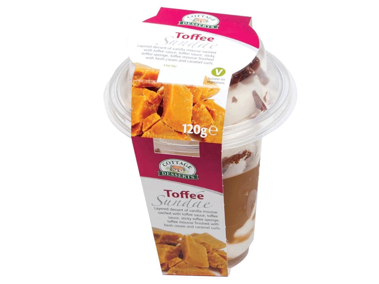 COTTAGE CATERING Toffee/Raspberry Sundae