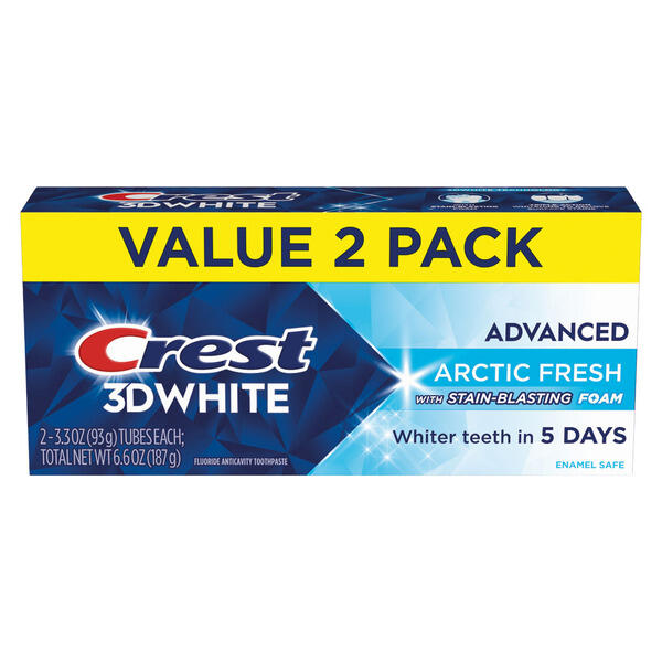 Crest Arctic Fresh 3D White Toothpaste - 2Pk
