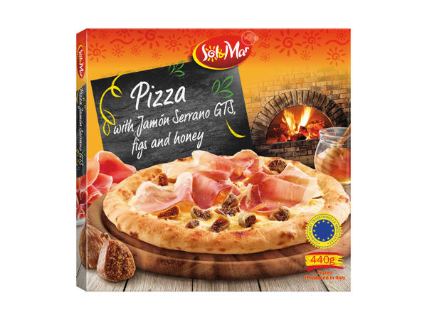 Pizza au jamón Serrano