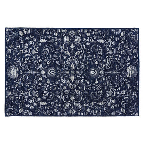 24" x 36" Decorative Accent Rug - Navy Traditional