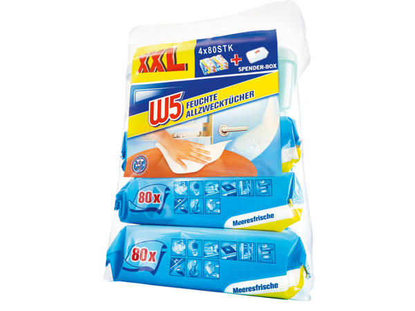 W5 Feuchte Allzwecktücher + Box
