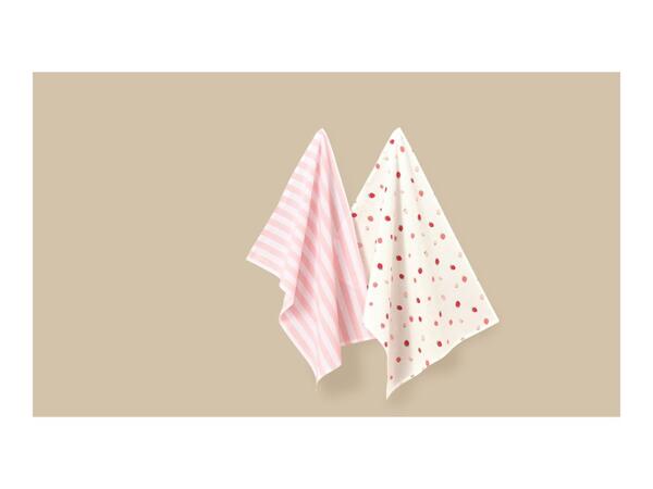 LIVARNO Tea Towels With Strawberry Pattern - 2 Pack
