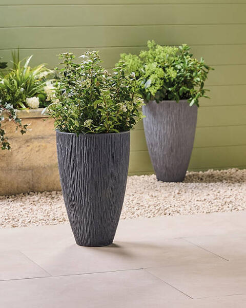Grooved Plastic Planter