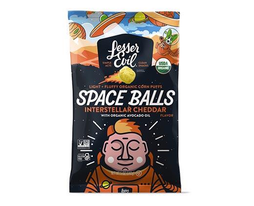 LesserEvil 
 Interstellar Cheddar or Cinnamon Sugar Space Balls
