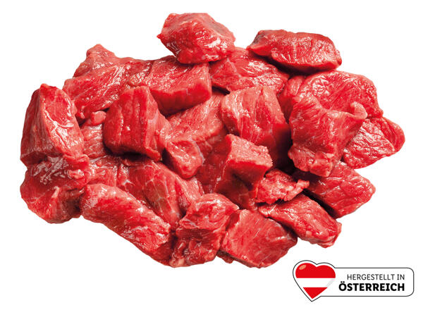 Frisches Gulaschfleisch vom Rind