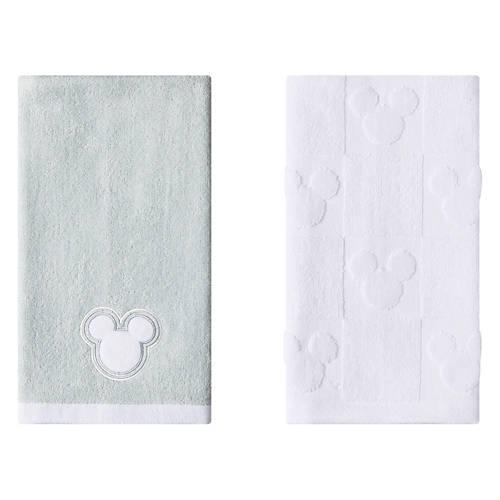 2 Pack Cotton Hand Towels - Mickey, White