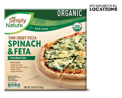 Simply Nature Organic Pizza Spinach & Feta or Roasted Vegetable