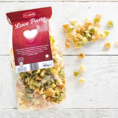 Pâtes en forme de coeur