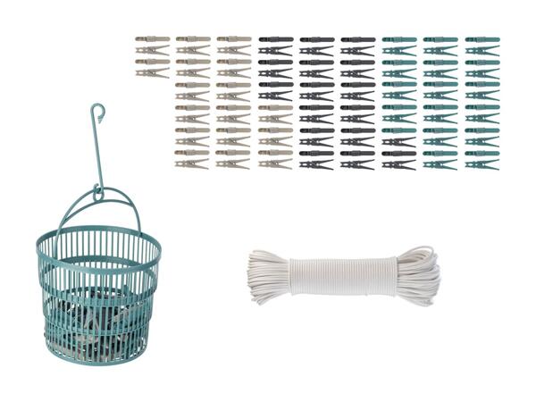 Pinces à linge/corde à linge/corbeille télescopique