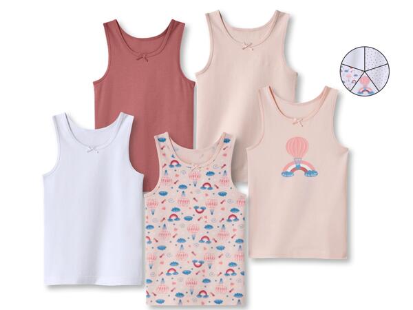 Girls' Vests, 5 Pieces