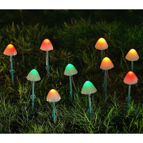 LED-Solar-Lichterkette "Pilze"