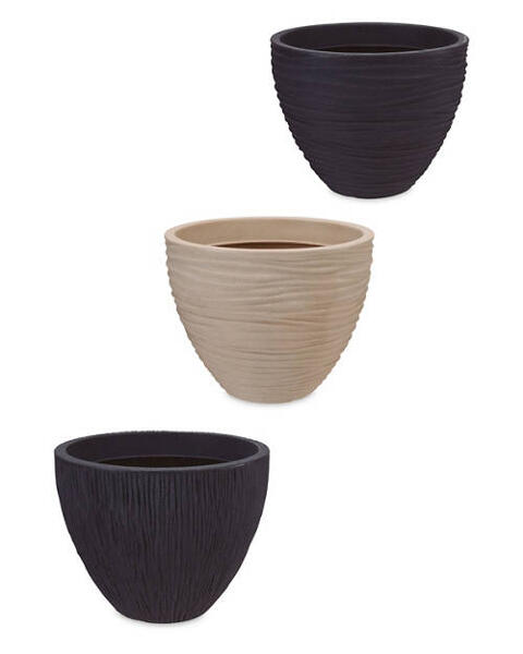 Grooved Plastic Planter