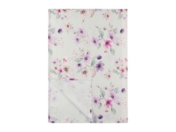 White Tablecloth With Floral Pattern
