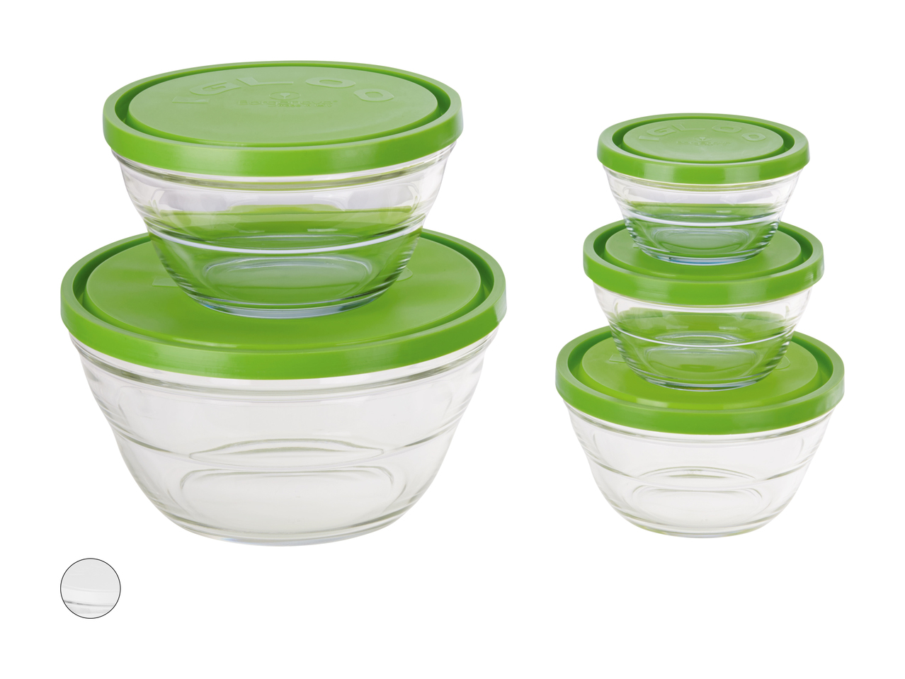 Set de boîtes de conservation en verre, 5 pièces