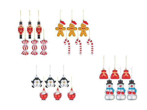 Décorations de sapin de Noël, pack de 6