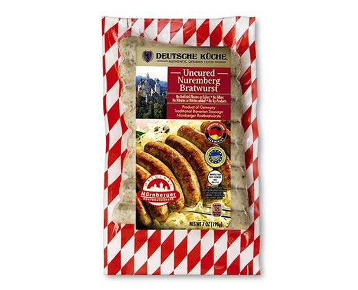 Deutsche Küche 
 Nuremberg or Nuremberg Reduced Fat Bratwurst