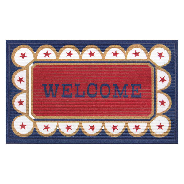 KIRKTON HOUSE Patriotic Welcome Faux Coir Doormat