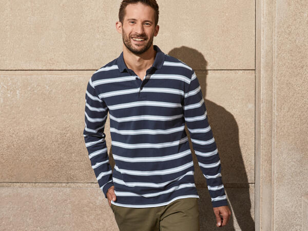 Herren Langarm-Poloshirt