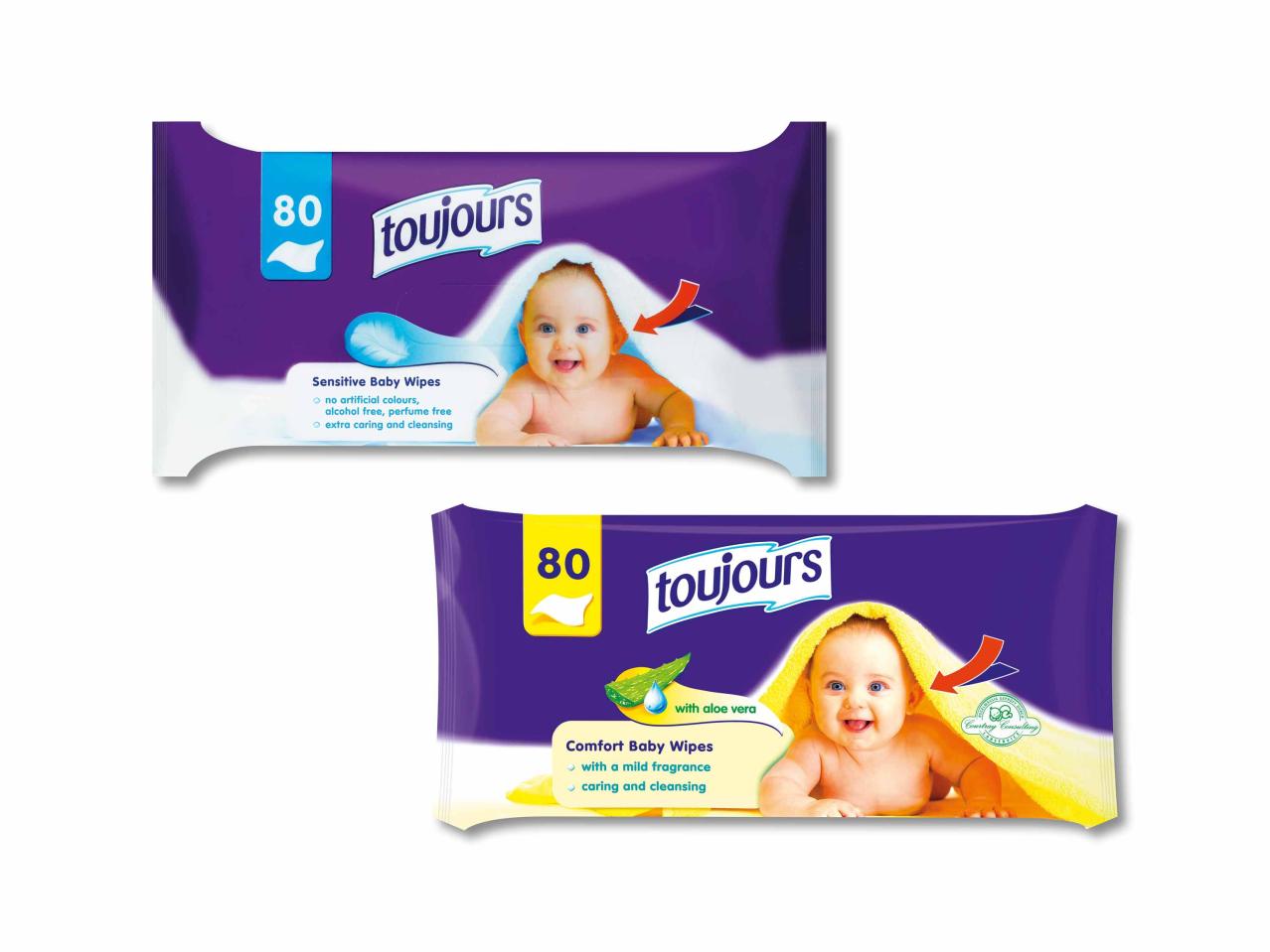 Lingettes humides pour bébé avec lotion gel