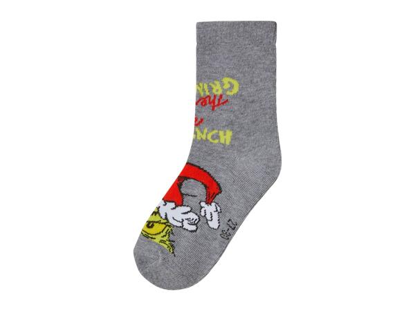 Kids' Grey & Green Grinch Socks - 2 Pairs