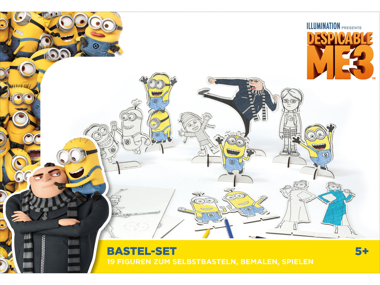 Kids'"Minions" Stencils, Puzzle or Figures to Colour