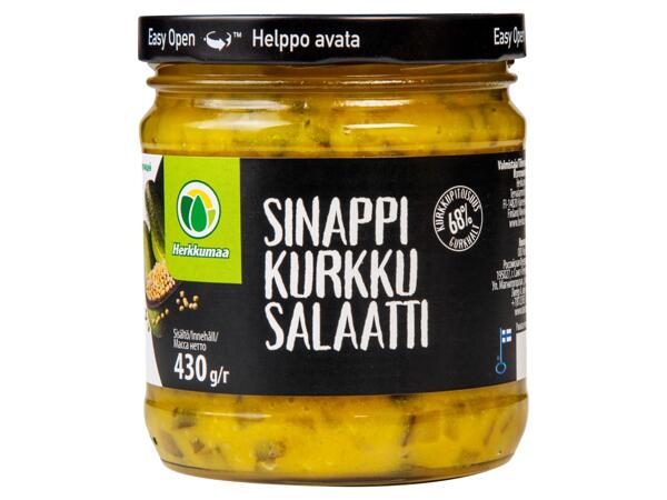 Herkkumaa gurksallad med senap