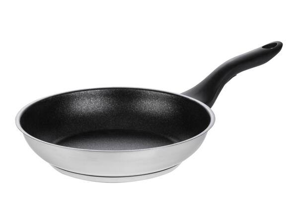 Livarno Home 24cm Stainless Steel Frying Pan with Non-Stick Coating