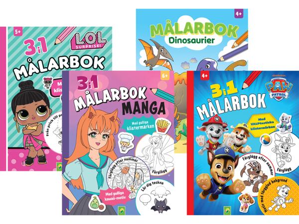 Målarbok med klistermärken