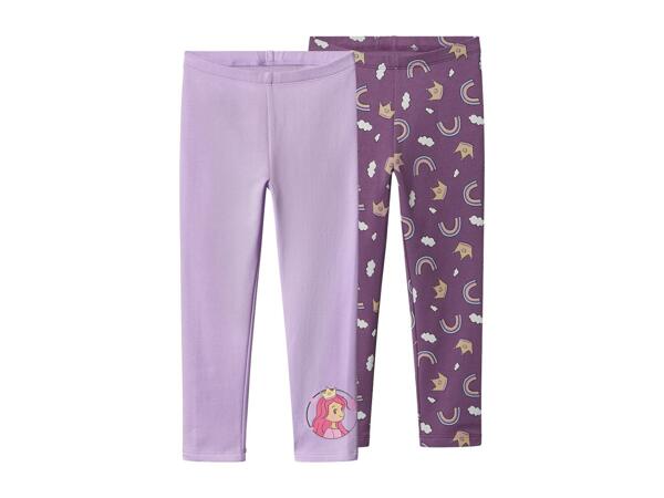 Girls' Thermal Leggings, 2 Pieces