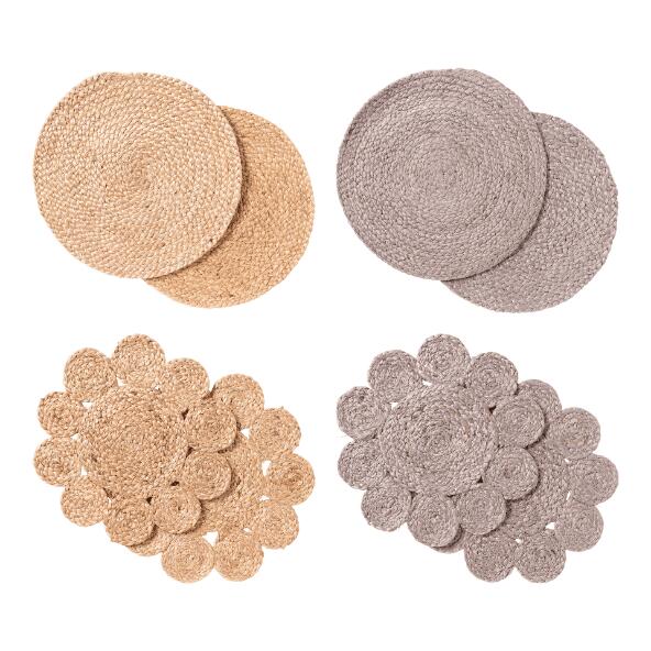 HOME CREATION(R) 				Sets de table en jute, 2 pcs