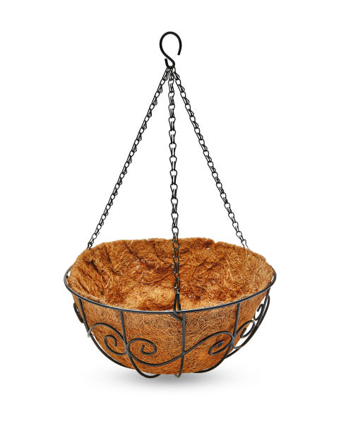 Black Swirl Hanging Basket