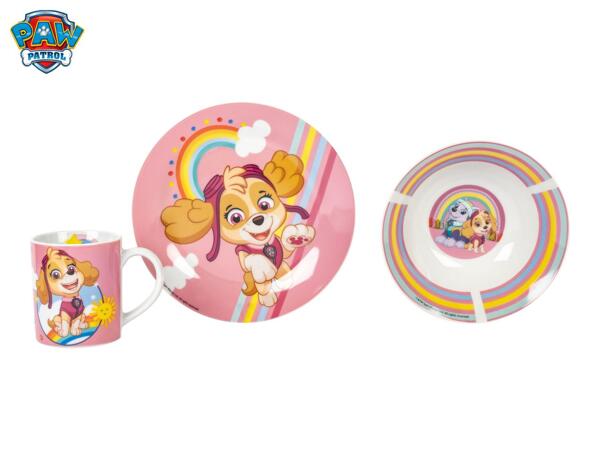 Paw Patrol Pink Kids' Breakfast Set - 3 Piece Set