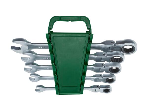 Ratchet spanner set, 5 or 6 pieces