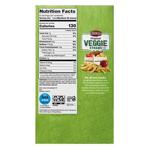 Original Veggie Straw Multipack, 6 count